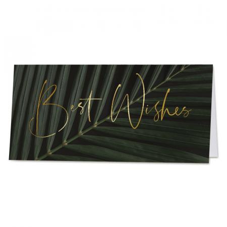 Carte de vœux feuille tropicale "Best Wishes"