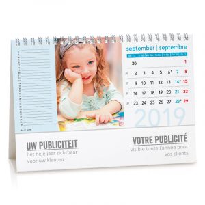 Calendrier de bureau mois en cours et mémo