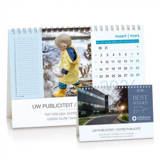 Calendrier de bureau mois en cours et mémo