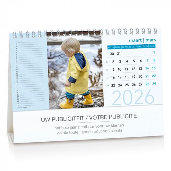 Calendrier de bureau mois en cours et mémo