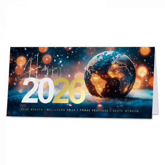 Carte de bonne année 2026 vœux pro à l'international