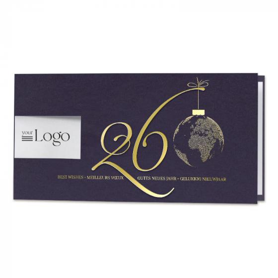 Carte de bonne année entreprise dorure en relief