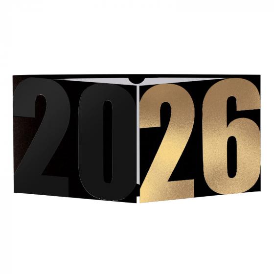 Carte de fin d'année 2026 double volets et dorure
