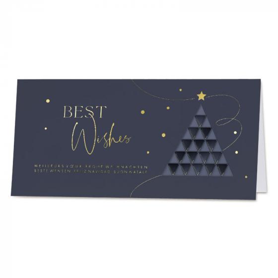 Carte de joyeux noël sapin et dorure