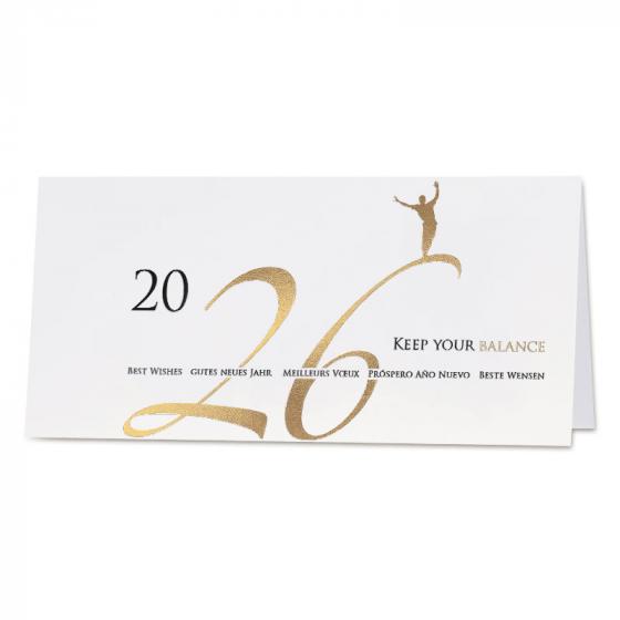 Carte de vœux entreprise 2026 design noir et or