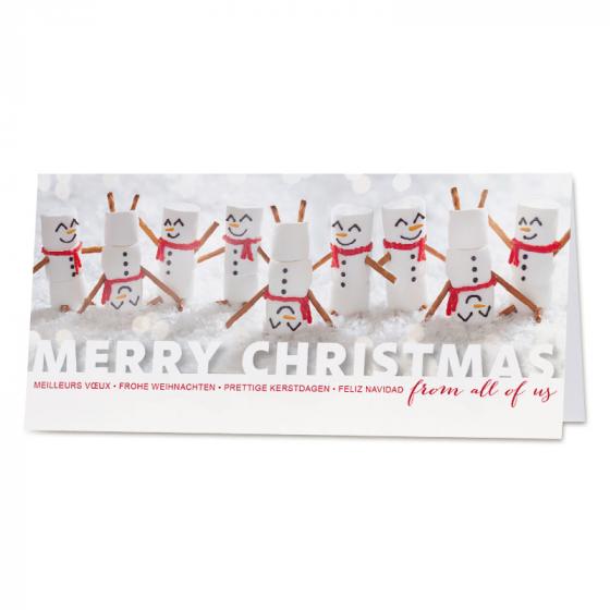 Carte de vœux entreprise bonhomme de neige