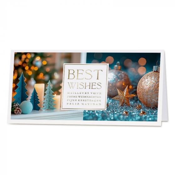 Carte de vœux entreprise décor festif