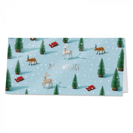 Carte de vœux entreprise motifs enfantins sapin de noël