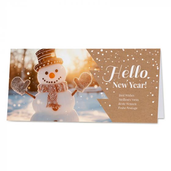 Carte de vœux professionnelle bonhomme de neige