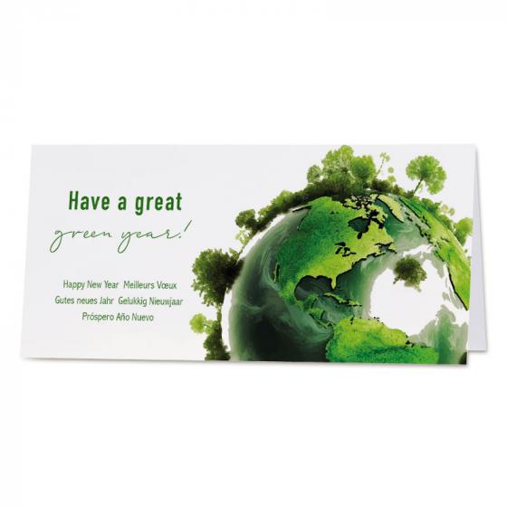 Carte de vœux professionnelle une Terre verte