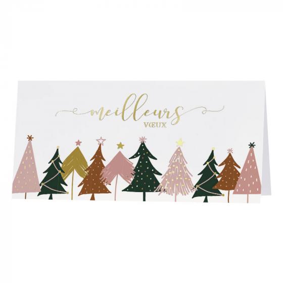 Carte de vœux sapins colorés