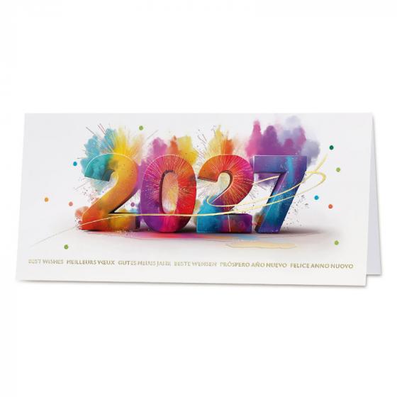 Carte de vœux société 2027 tout en couleur