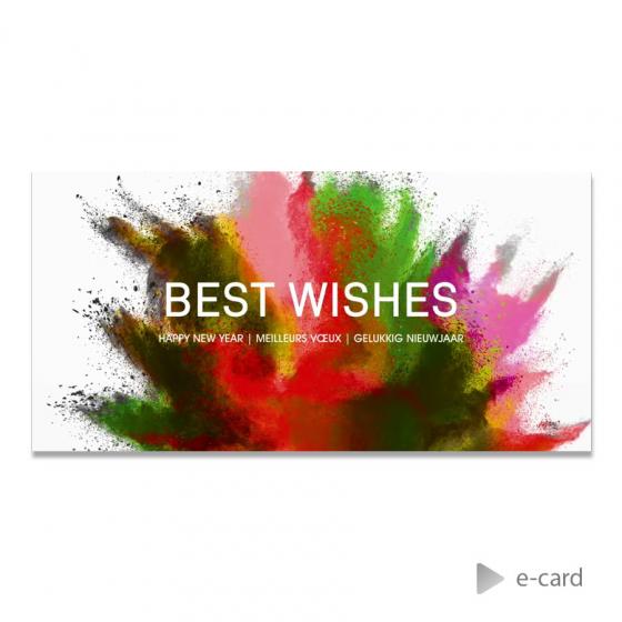 E-card éclaboussure de peinture best wishes