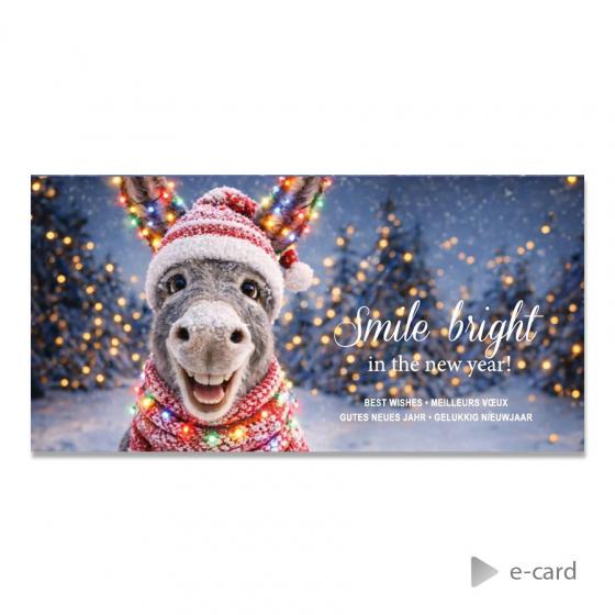 E-card entreprise humoristique âne souriant- anglais