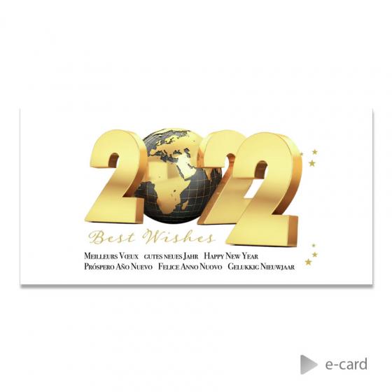 E-card globe et année 2022