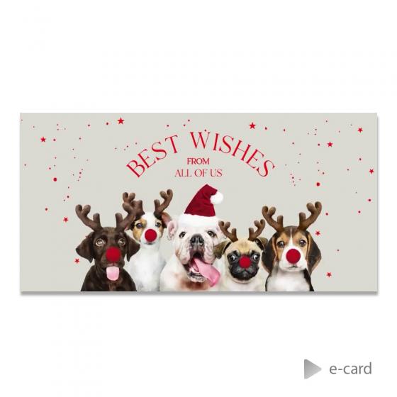 E-card joyeux Noël chiens clowns