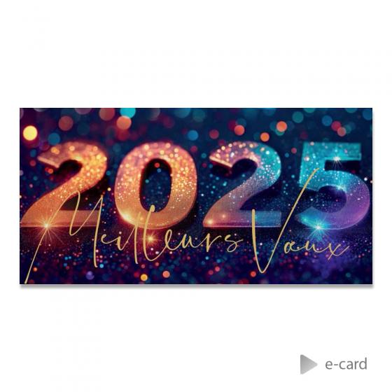 E-card professionnelle 2025 reflets colorés