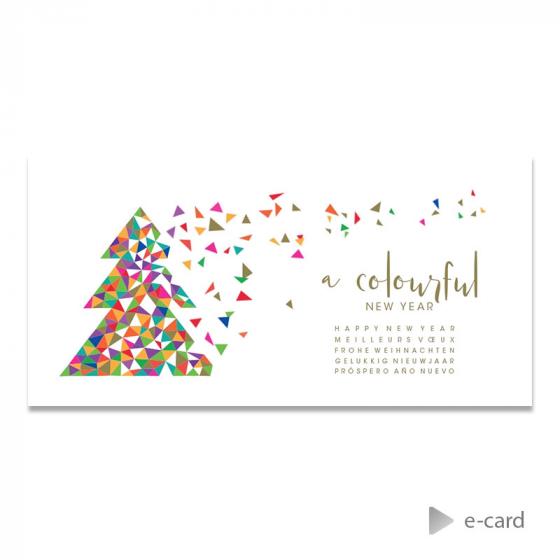 E-card  sapin de Noël coloré    