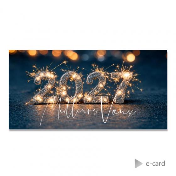 E-card société 2027 reflets colorés