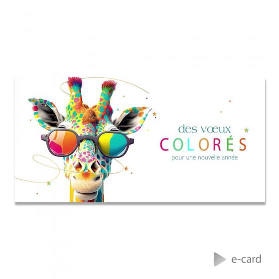 E-card société girafe en couleur 
