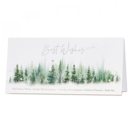 Carte de fin d'année société forêt de sapins