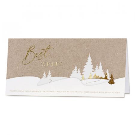 Carte de joyeux Noël entreprise paysage hivernal