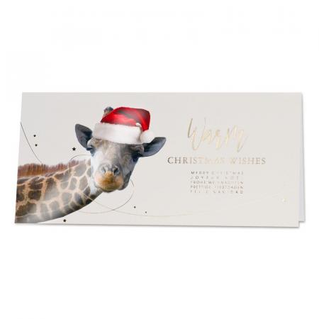 Carte de Noël professionnelle girafe
