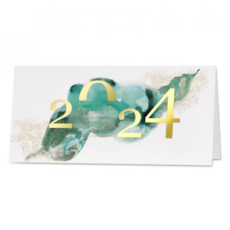 Carte de vœux 2024 aquarelle et dorure