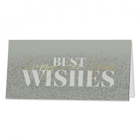 Carte de vœux best wishes et calque avec dorure