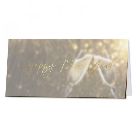 Carte de vœux bonne année calque et champagne