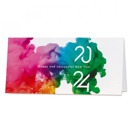 Carte de vœux calendrier nuage coloré