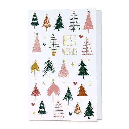 Carte de vœux défilé de sapins de noël