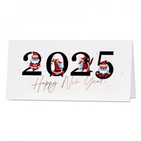 Carte de vœux entreprise 2025 joyeux Pères Noël 