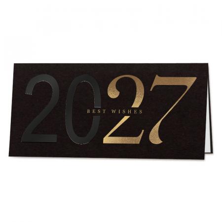Carte de vœux entreprise 2027 de noir et d'or