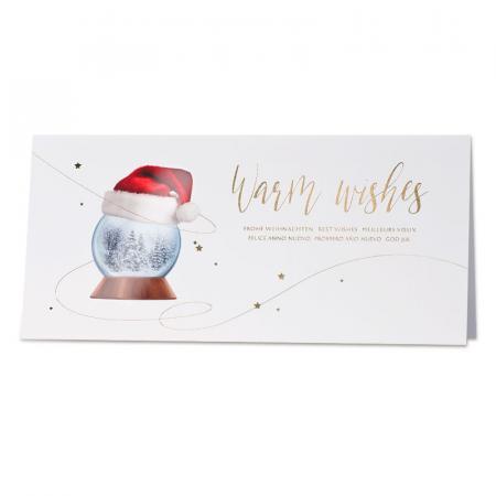 Carte de voeux entreprise boule à neige de Noël