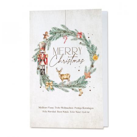 Carte de vœux entreprise couronne de Noël