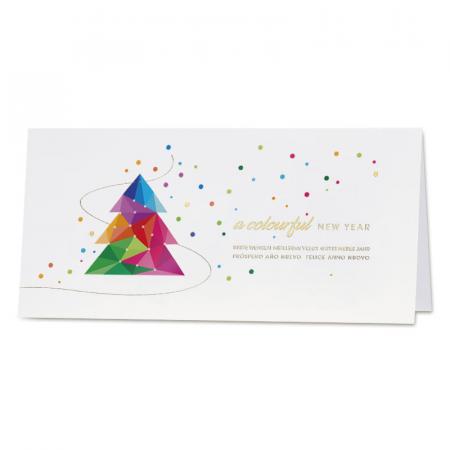 Carte de vœux entreprise sapin de noël vitrail