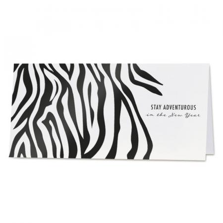 Carte de vœux entreprise zébrée noire et blanche