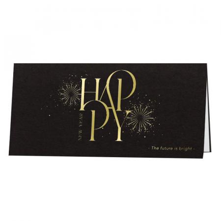 Carte de vœux feu d'artifice doré