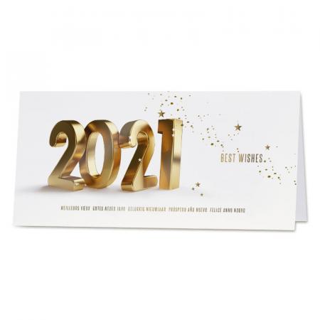 Carte de vœux professionnelle 2021 doré et dorure