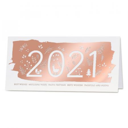 Carte de vœux professionnelle 2021 rose gold