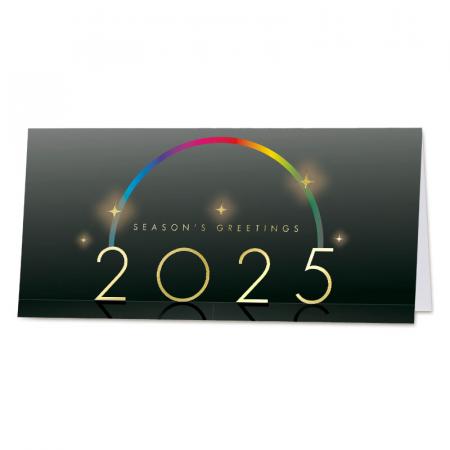 Carte de vœux professionnelle 2025 dorure sur fond noir