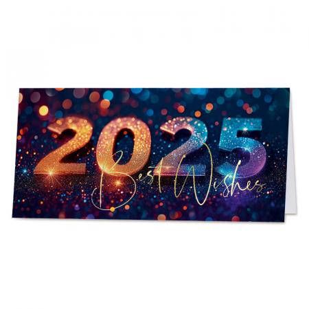 Carte de vœux professionnelle 2025 reflets colorés