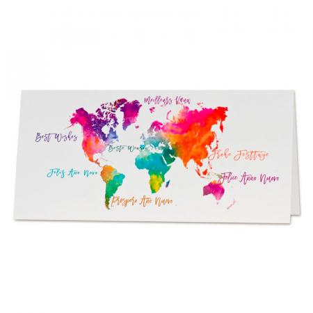 Carte de vœux professionnelle autour du Monde