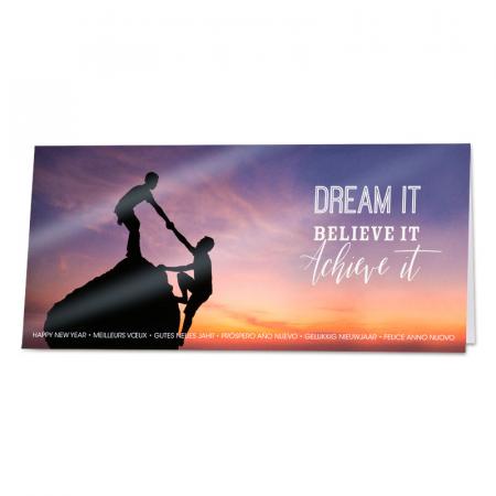 Carte de vœux professionnelle coucher de soleil
