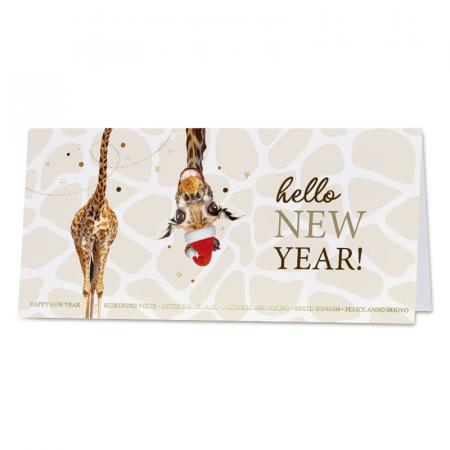 Carte de vœux professionnelle girafe rigolote