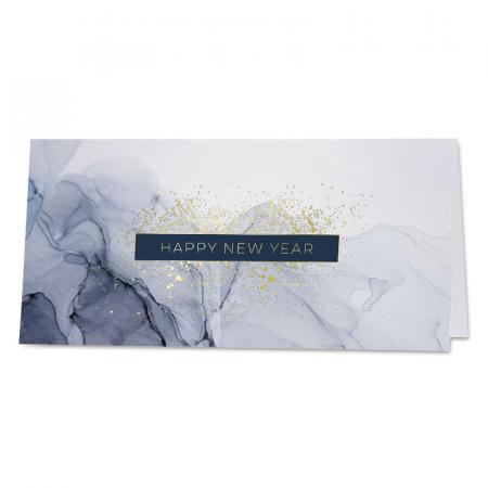 Carte de vœux professionnelle nuage aquarelle et dorure