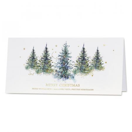 Carte de vœux sapin de Noël et dorure