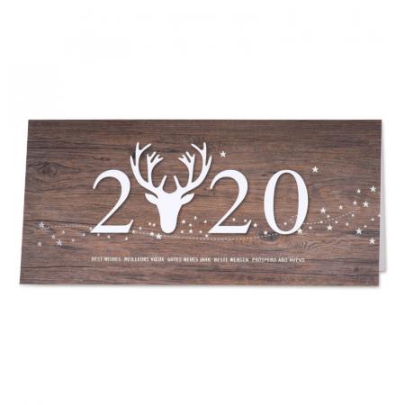 Carte fond boisé et cerf