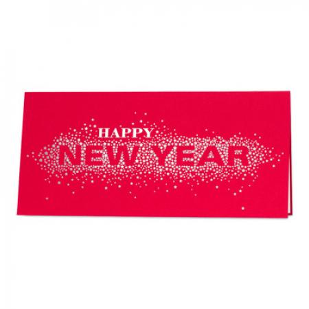 Carte Happy New Year rouge